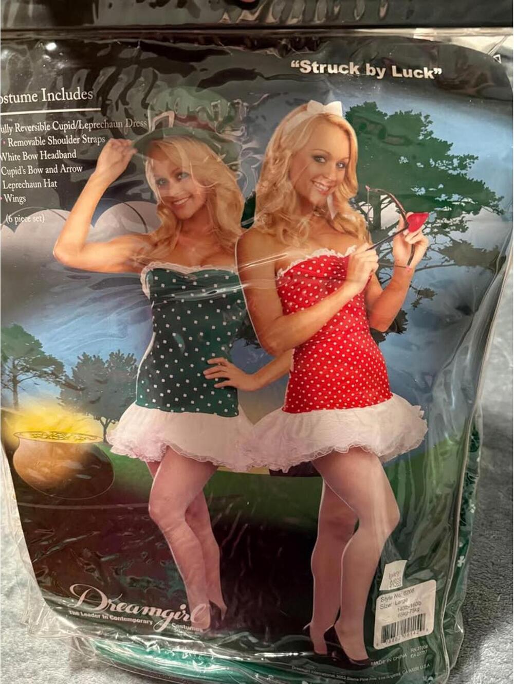 Dreamgirl Struck by Luck Reversible Cupid Leprechaun Dress Size Large